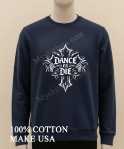 Dance Or Die White Gothic Cross Skeleton Hands funny america t-shirts