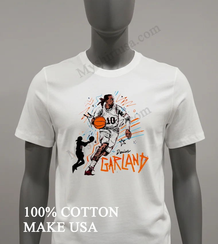 Darius Garland Cleveland Cavaliers Basketball Player Sketch Art Shirt White T Shirt 1