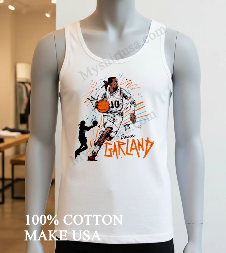 Darius Garland Cleveland Cavaliers Basketball Player Sketch Art Shirt White T Shirt 2