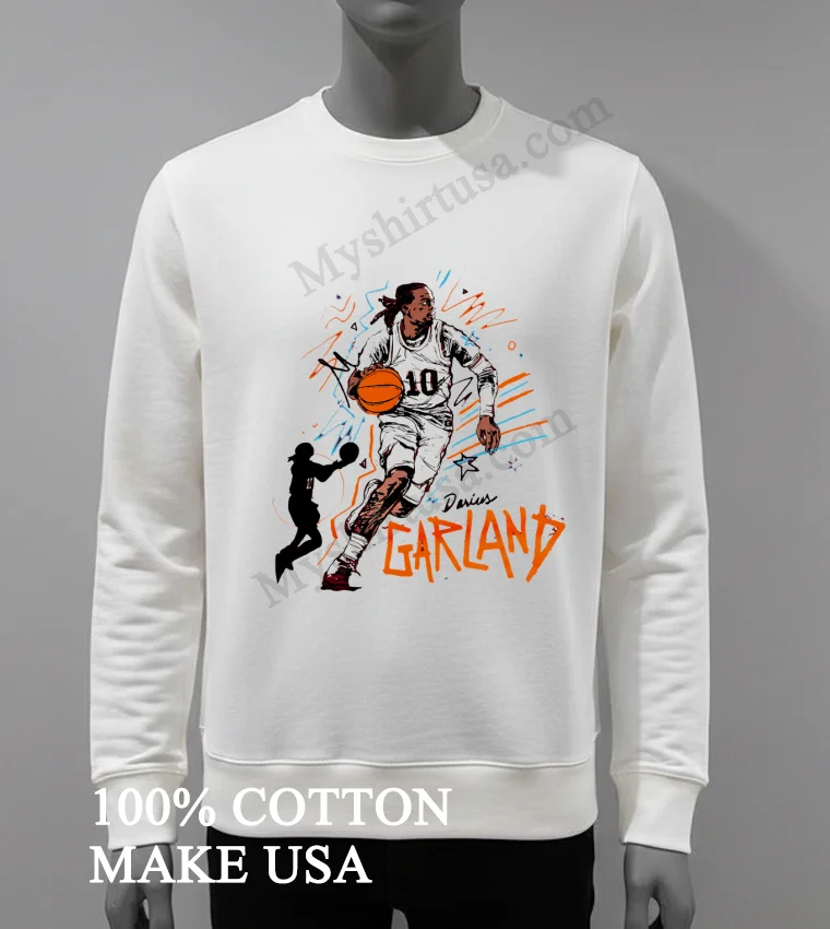 Darius Garland Cleveland Cavaliers Basketball Player Sketch Art Shirt White T Shirt 3