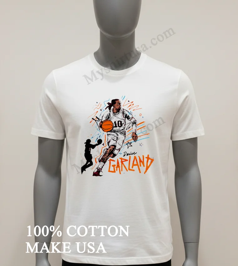 Darius Garland Cleveland Cavaliers Basketball Player Sketch Art Shirt - white-t-shirt Darius Garland Cleveland Cavaliers Basketball Player Sketch Art Shirt White T Shirt