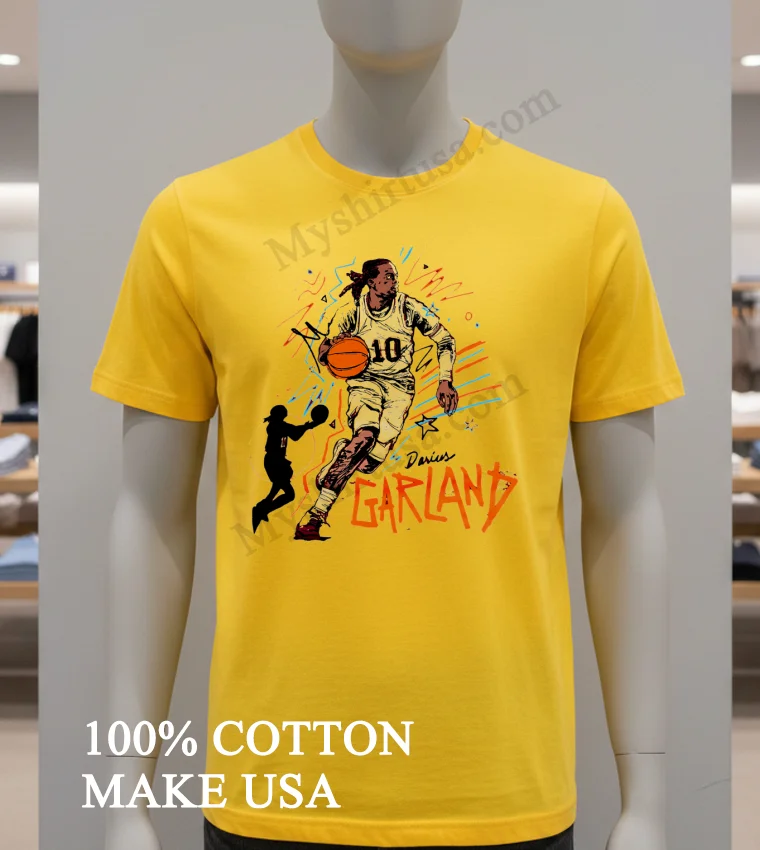 Darius Garland Cleveland Cavaliers Basketball Player Sketch Art Shirt - yellow-t-shirt Darius Garland Cleveland Cavaliers Basketball Player Sketch Art Shirt Yellow T Shirt