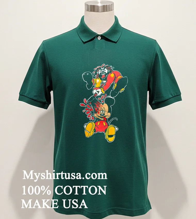Dark Parody Cartoon Character Horror Clown Mickey new t-shirt - green-shirt Dark Parody Cartoon Character Horror Clown Mickey Shirt Green Shirt