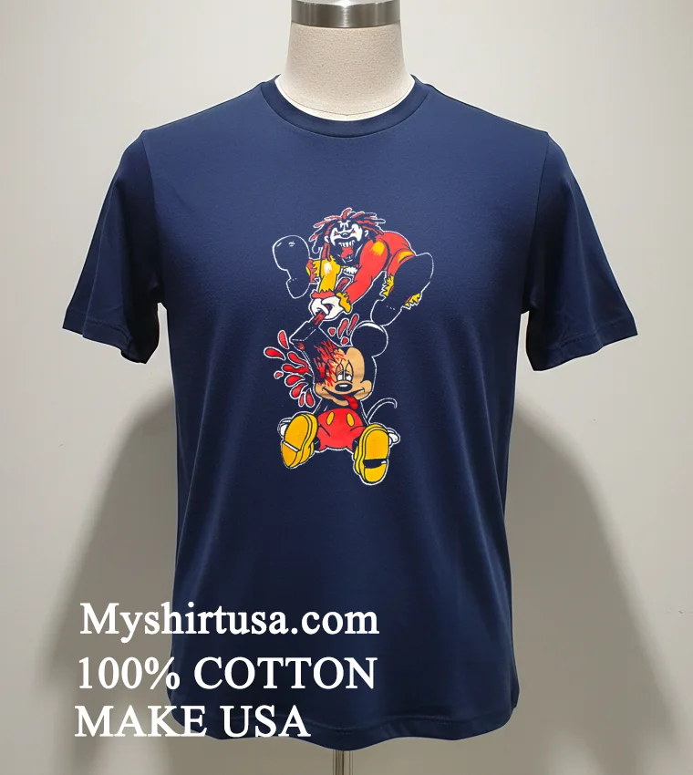 Dark Parody Cartoon Character Horror Clown Mickey Shirt Navy Shirt 1