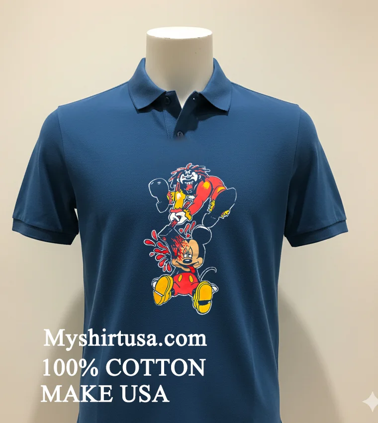 Dark Parody Cartoon Character Horror Clown Mickey new t-shirt - navy-shirt Dark Parody Cartoon Character Horror Clown Mickey Shirt Navy Shirt 2