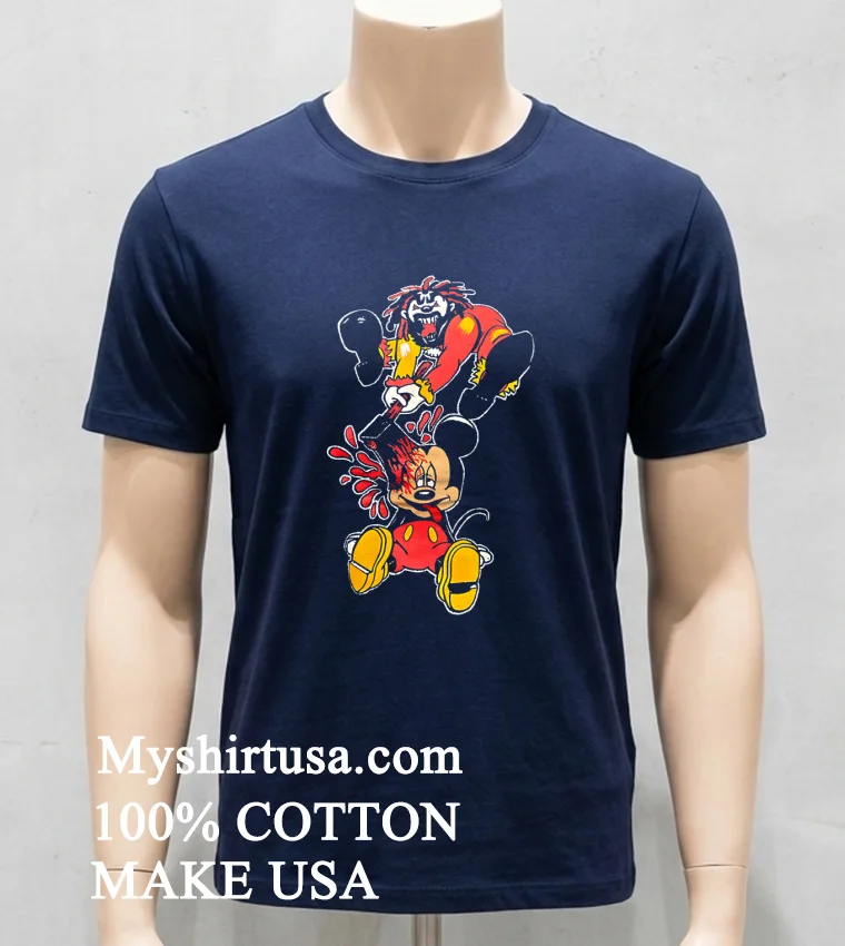 Dark Parody Cartoon Character Horror Clown Mickey new t-shirt - navy-shirt Dark Parody Cartoon Character Horror Clown Mickey Shirt Navy Shirt