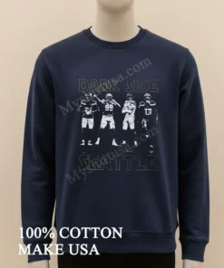 Dark Side Seattle Football Players Silhouette Neon Outlines funny america t-shirts