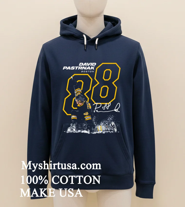 David Pastrnak 88 Boston Bruins Hockey Signature Shirt Navy Shirt 1