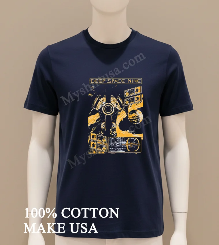 Deep Space Nine Science Fiction Starship Technical Shirt Navy Shirt