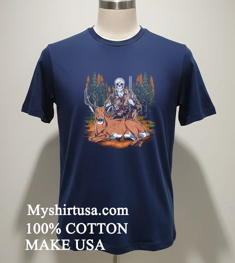 Deer Hunting Hunter Skeleton new t-shirt - navy-shirt Deer Hunting Hunter Skeleton Shirt Navy Shirt 1