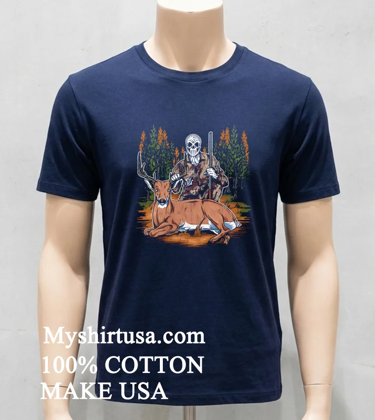 Deer Hunting Hunter Skeleton new t-shirt - navy-shirt Deer Hunting Hunter Skeleton Shirt Navy Shirt