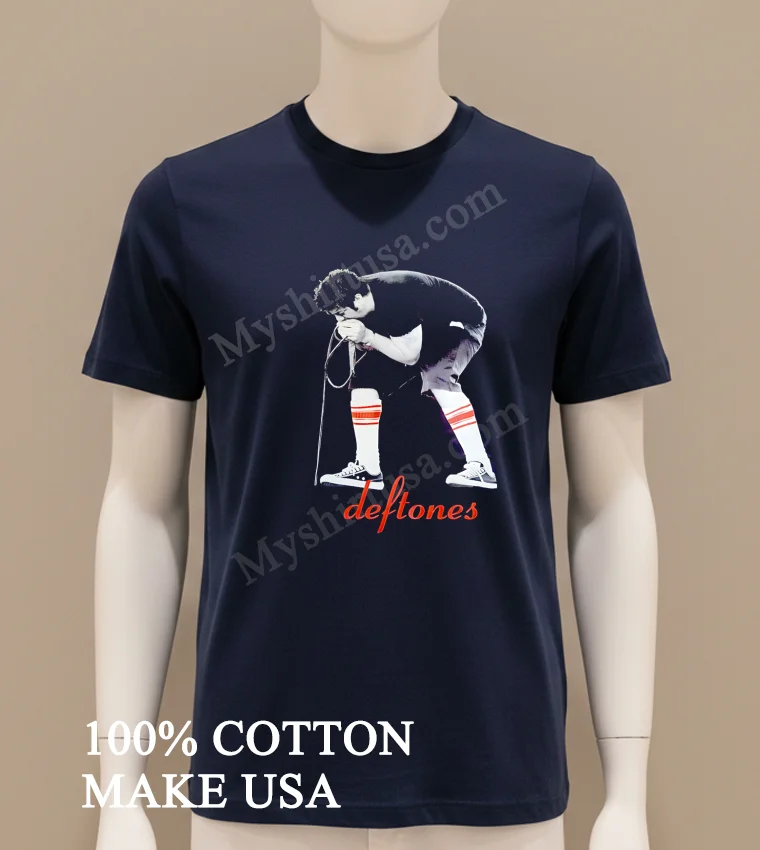 Deftones Chino Moreno Performing On Stage Red Typography funny america t-shirts - navy-shirt Deftones Chino Moreno Performing On Stage Red Typography Shirt Navy Shirt