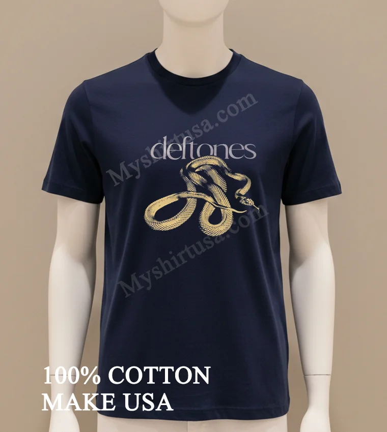 Deftones Snake Graphic funny america t-shirts - navy-shirt Deftones Snake Graphic Shirt Navy Shirt