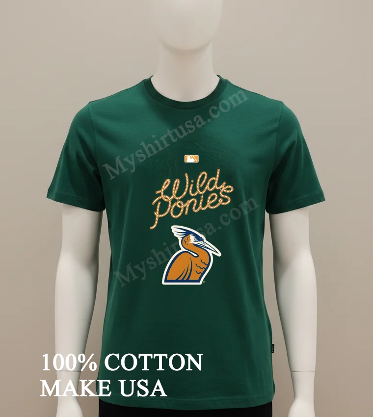 Delmarva Alternate Wild Ponies funny america t-shirts - green-shirt Delmarva Alternate Wild Ponies Shirt Green Shirt