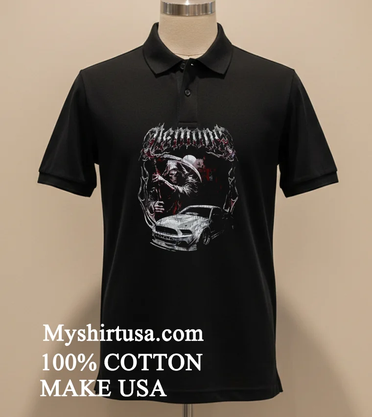Demons Vintage Mustang Death Retro Shirt Balck Shirt