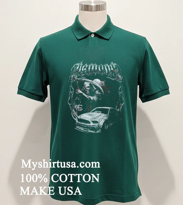 Demons Vintage Mustang Death Retro Shirt - green-shirt Demons Vintage Mustang Death Retro Shirt Green Shirt
