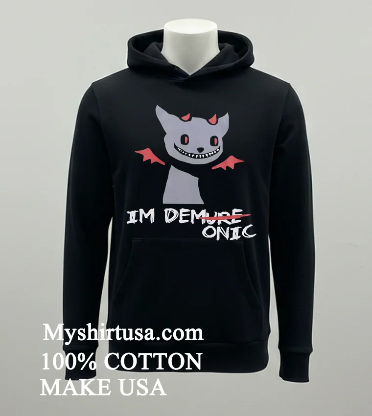 Demure Demonic Cat Night Shirt Balck Shirt