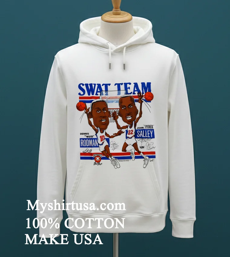 Dennis Rodman John Salley Pistons Cartoon Vintage Shirt - white-t-shirt Dennis Rodman John Salley Pistons Cartoon Vintage Shirt White T Shirt 2