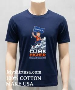 Denver Bo Nix Climb Higher Football Cartoon Funny Shirt