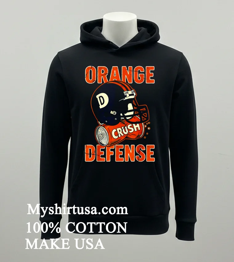 Denver Broncos Crush Orange Defense Helmet Shirt Balck Shirt