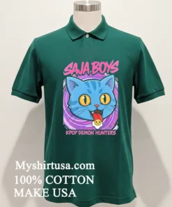 Derpy Tiger Saja Boys Kpop Demon Hunters Blue Cat Shirt Green Shirt