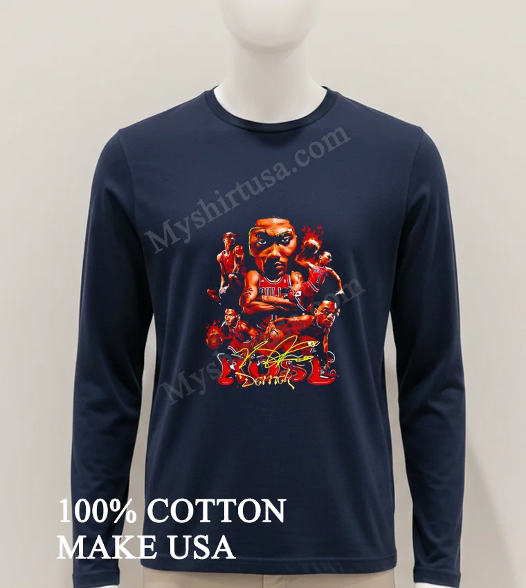 Derrick Rose Chicago Bulls Signature Action Montage Sports Shirt - hoodie-shirt Derrick Rose Chicago Bulls Signature Action Montage Sports Shirt Hoodie Shirt