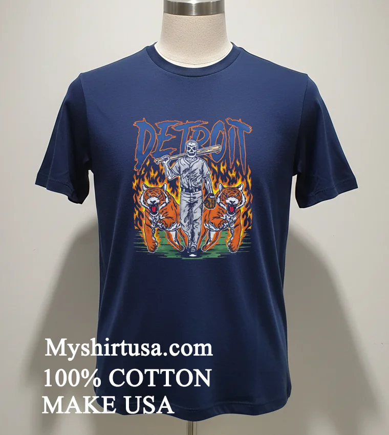 Detroit Baseball Tigers Graphic Skeleton new t-shirt - navy-shirt Detroit Baseball Tigers Graphic Skeleton Shirt Navy Shirt 1