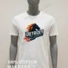Detroit Flaming Horse Head Racing Shirt White T Shirt 1
