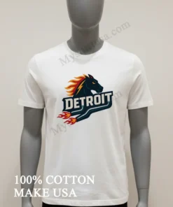 Detroit Flaming Horse Head Racing funny america t-shirts