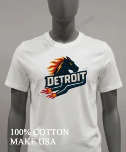 Detroit Flaming Horse Head Racing funny america t-shirts