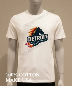 Detroit Flaming Horse Head Racing funny america t-shirts