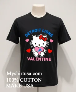 Detroit Lions Hello Kitty Valentine Cute Shirt