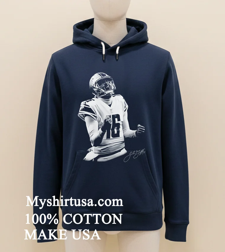 Detroit Lions Jared Goff Quarterback Mvp Player Signature Shirt Navy Shirt 1