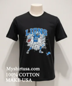 Detroit Lions Men’s Football Skeleton Player Burning Shirt