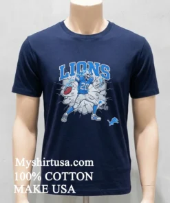 Detroit Lions Men’s Football Skeleton Player Burning Shirt