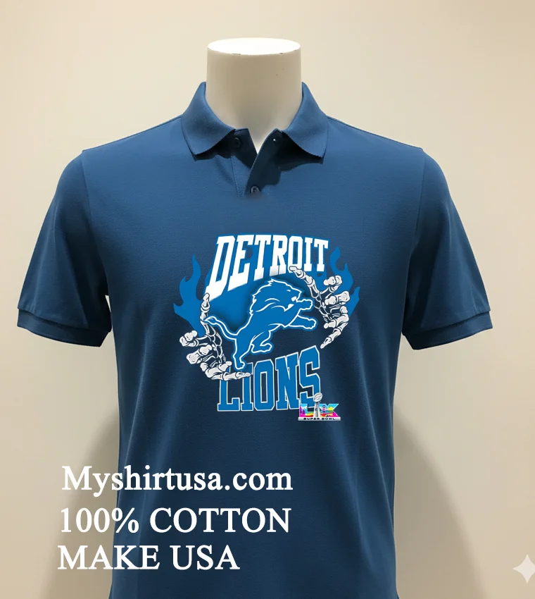 Detroit Lions Skeleton Hands Flaming Logo Lx Super Bowl Championship Shirt - navy-shirt Detroit Lions Skeleton Hands Flaming Logo Lx Super Bowl Championship Shirt Navy Shirt 1