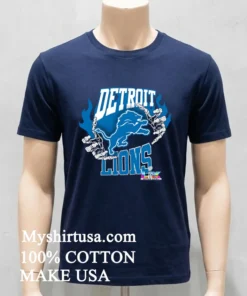 Detroit Lions Skeleton Hands Flaming Logo Lx Super Bowl Championship Shirt