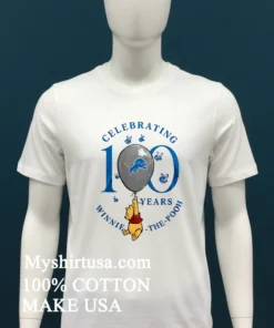 Detroit Lions X Winnie The Pooh 100Th Anniversary Shirt