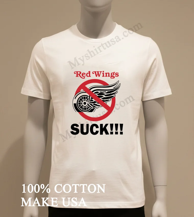 Detroit Red Wings Suck Vinateg 90S funny america t-shirts - white-t-shirt Detroit Red Wings Suck Vinateg 90s Shrit White T Shirt