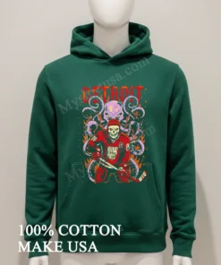 Detroit Salty Goon Gear Skeleton Hockey Player And Giant Octopus Shirt