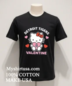Detroit Tigers Hello Kitty Valentine Cute Shirt