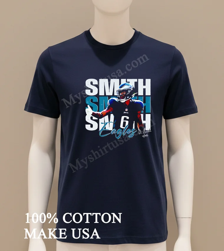 Devonta Smith 6 Philadelphia Eagles Football Players Super Bowl 2025 Shirt Navy Shirt