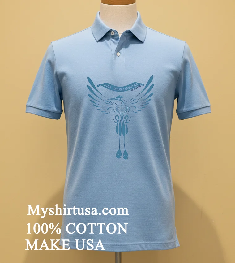 Dios Union Libertad Bird Shirt Blue Shirt