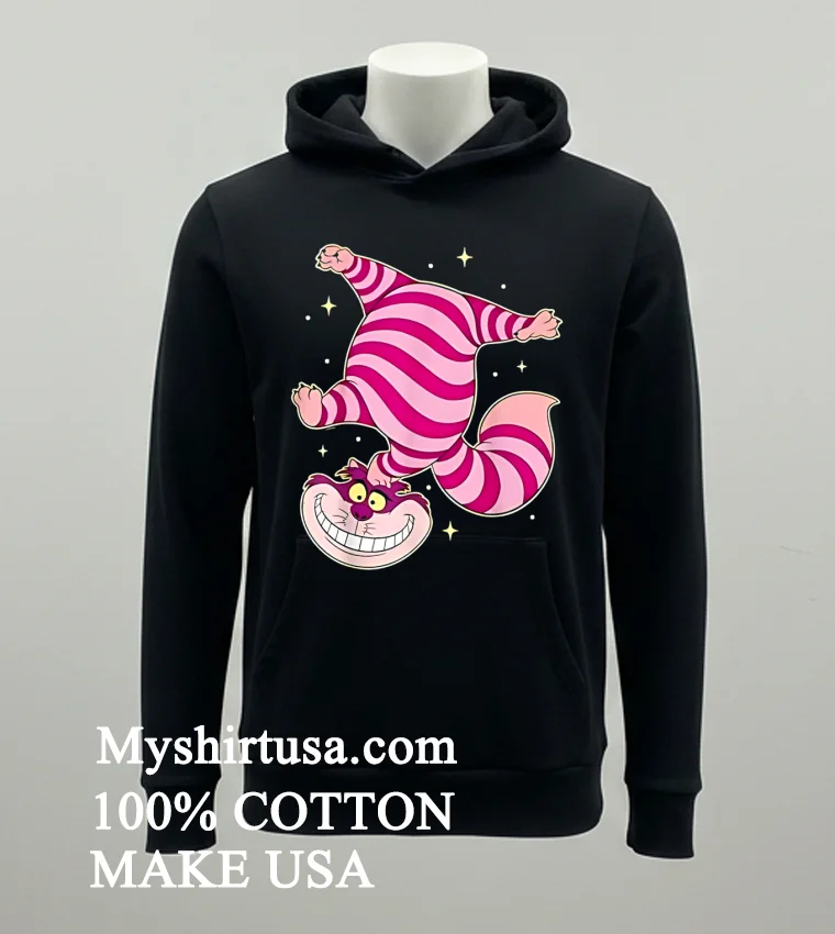 Disney Alice In Wonderland Cheshire Cat Cute Shirt Balck Shirt