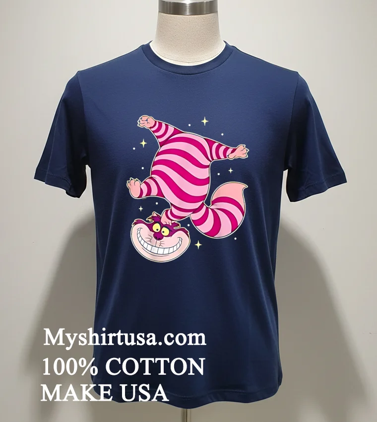 Disney Alice In Wonderland Cheshire Cat Cute Shirt Navy Shirt 1