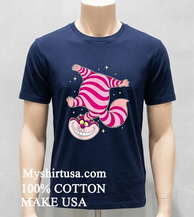 Disney Alice In Wonderland Cheshire Cat Cute Shirt - navy-shirt Disney Alice In Wonderland Cheshire Cat Cute Shirt Navy Shirt