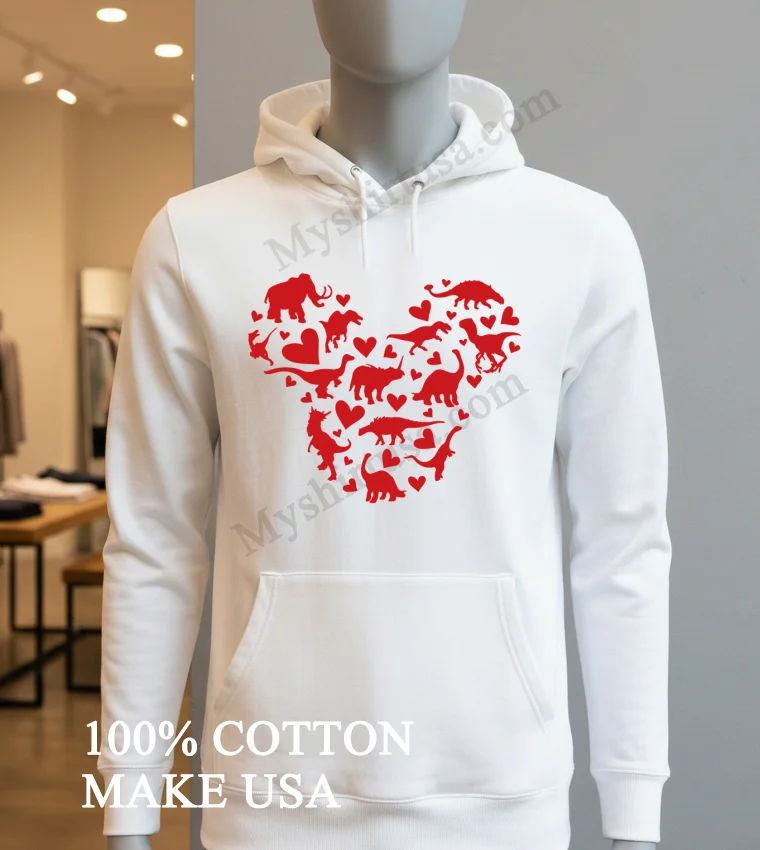 Disney Head Love Prehistoric Animals Heart Shirt Hoodie Shirt