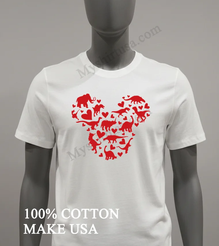 Disney Head Love Prehistoric Animals Heart funny america t-shirts - white-t-shirt Disney Head Love Prehistoric Animals Heart Shirt White T Shirt 2