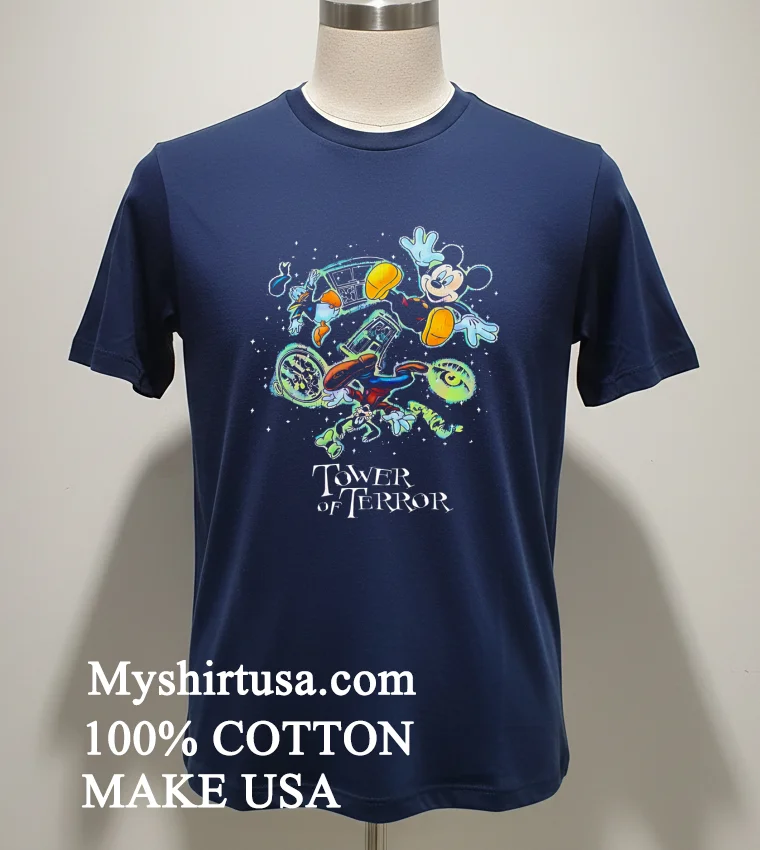 Disney Tower Of Terror Mickey And Friends Twilight Zone new t-shirt - navy-shirt Disney Tower Of Terror Mickey And Friends Twilight Zone Shirt Navy Shirt 1
