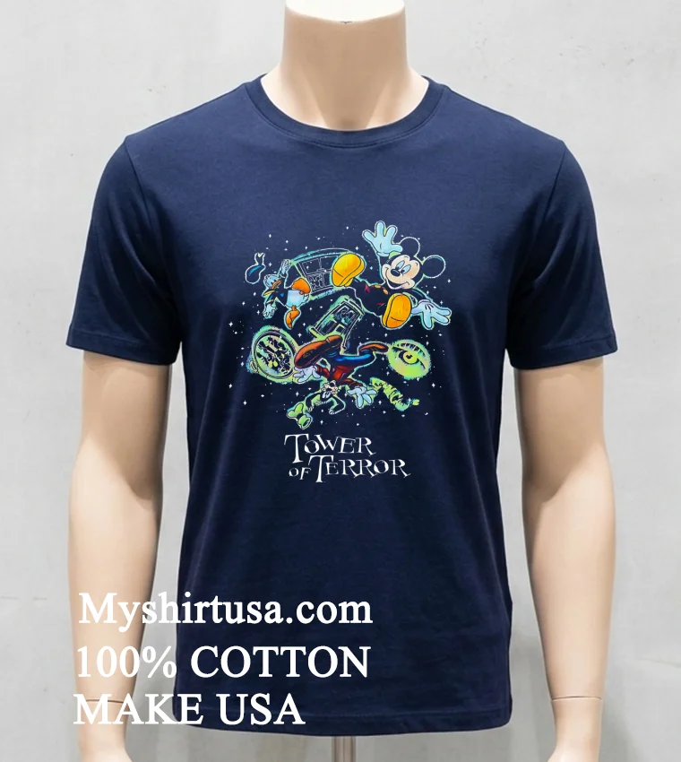 Disney Tower Of Terror Mickey And Friends Twilight Zone Shirt Navy Shirt
